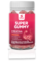 Frasco com 60 cápsulas de gummies sabor morango