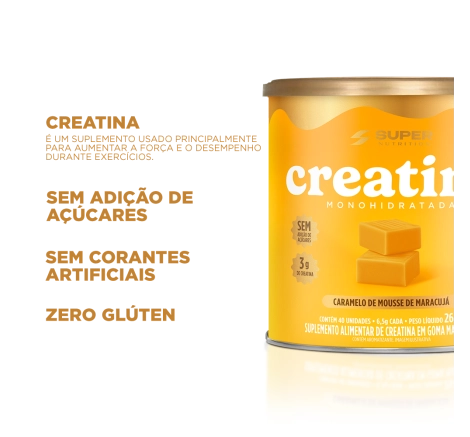 Caramelo de Creatina sabor Mousse de Maracujá (40 unidades)