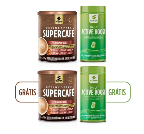 Combo Em Dobro: Supercafé Cinnamon Roll + Active Boost Combo Em Dobro: Supercafé Cinnamon Roll + Active Boost
