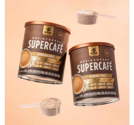 latas Compre 1 Leve 2 Supercafé Desincoffee Baunilha e Avelã 220g