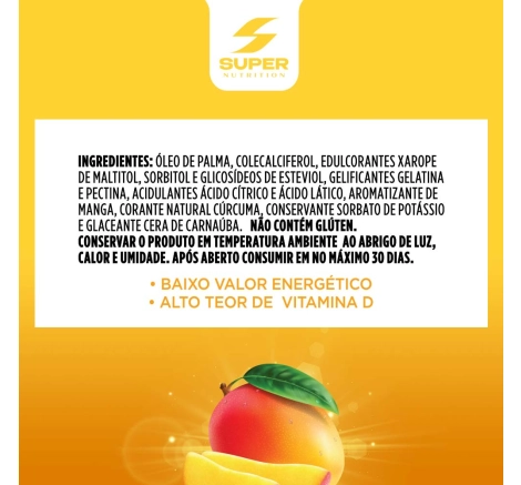 Ingredientes Gummy Vit D3 Sunshine Sabor Manga 30 gomas