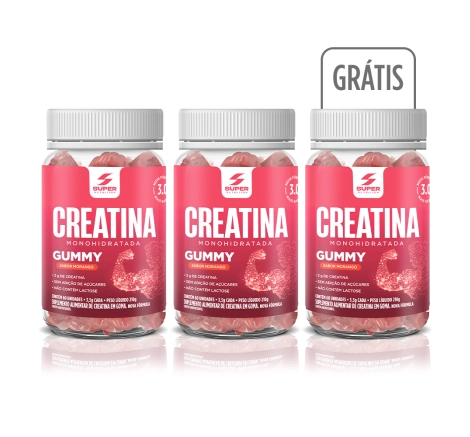 Super Gummy Creatina Monohidratada Sabor Morango 210g 60 gomas Super Gummy Creatina Monohidratada Sabor Morango 210g 60 gomas