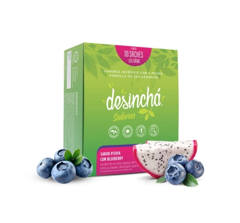 Embalagem Chá desinchá de Pitaya com Blueberry Embalagem Chá desinchá de Pitaya com Blueberry