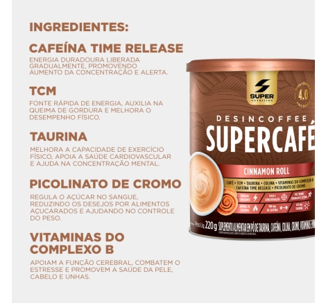 ingredientes Desincoffee Supercafé Cinnamon Roll