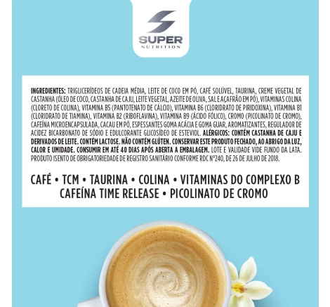 Lista de ingredientes Supercafé Vanilla Latte Lista de ingredientes Supercafé Vanilla Latte