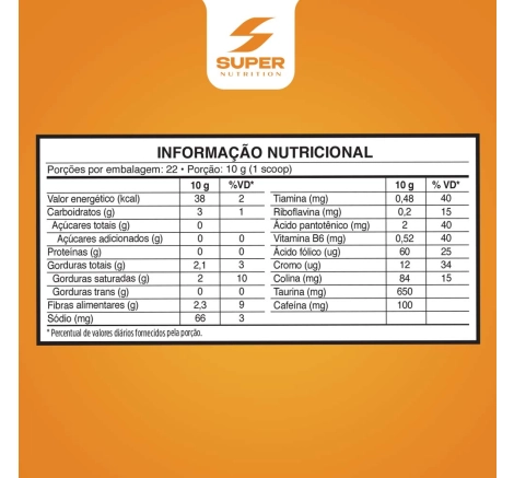 Tabela Nutricional Supercafé Desincoffee Caramelo e Flor de Sal 220g