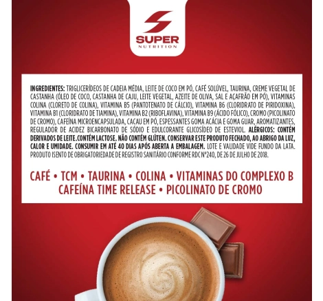 Lista de Ingredientes Supercafé Desincoffee Chocolate Suíço 220g