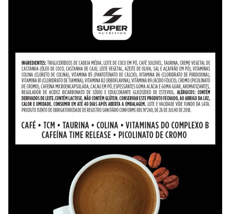 Lista de Ingredientes Supercafé Desincoffee Extreme Espresso 220g