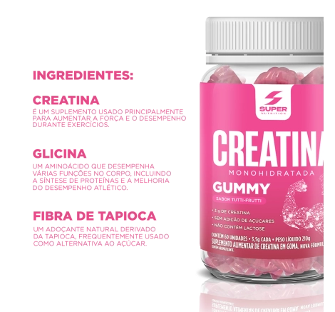 Kit 04 Super Gummy Creatina Sabores