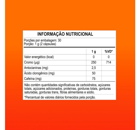 Moro HD Laranja Moro, Café verde e Cromo (60 cápsulas)
