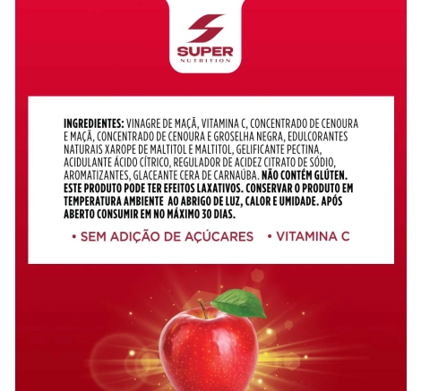 Super Gummy Apple HD 30 gomas ingredientes