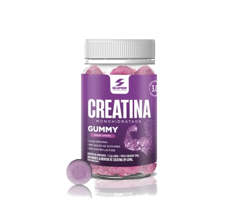 Super Gummy Creatina Sabor Amora (60 gomas)