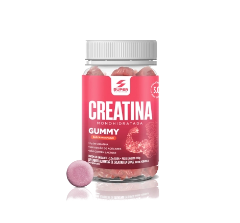 Super Gummy Creatina Sabor Morango (60 gomas) Super Gummy Creatina Sabor Morango (60 gomas)