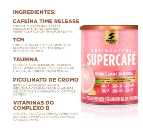 Supercafé Chocolate Branco&nbsp;com&nbsp;Morango