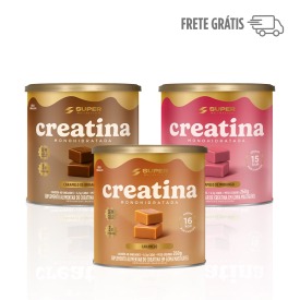 Caramelos de Creatina | Combo 3 Latas (Caramelo, Brigadeiro e Morango)